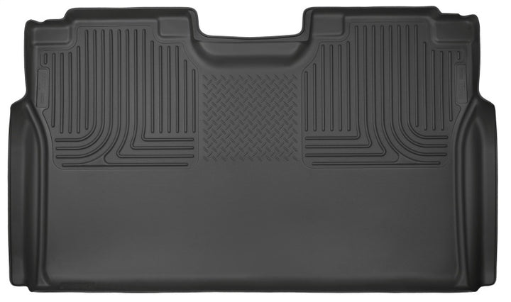 Husky Liners 15-23 Ford F-150 SuperCrew Cab WeatherBeater Black 2nd Seat Floor Liner - Bull Strap