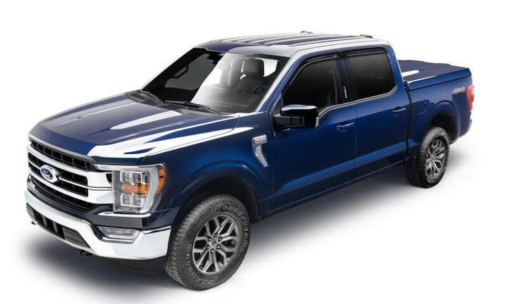 Husky Liners 15-24 Ford F-150 (Incl. Raptor/Lightning) Ventvisor Low Profile (4pc) - Smoke - Bull Strap