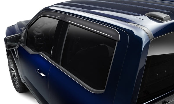 Husky Liners 15-24 Ford F-150 Supercab (Incl. Raptor) Ventvisor Low Profile (4pc) - Smoke - Bull Strap