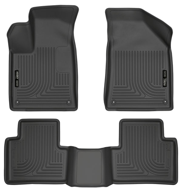 Husky Liners 15 Chrysler 200 Weatherbeater Black Front and Second Seat Floor Liners - Bull Strap