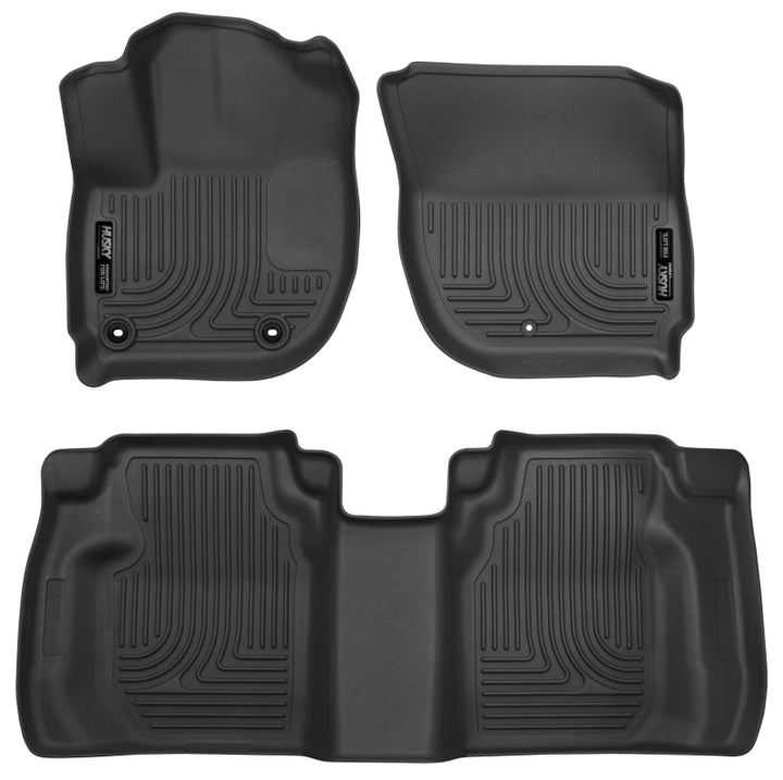 Husky Liners 15 Honda Fit Weatherbeater Black Front and Second Seat Floor Liners - Bull Strap
