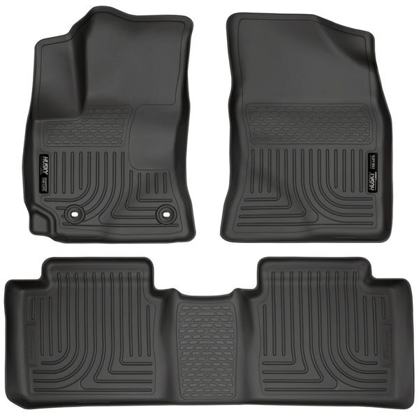 Husky Liners 15 Toyota Corolla Weatherbeater Black Front & 2nd Seat Floor Liners - Bull Strap
