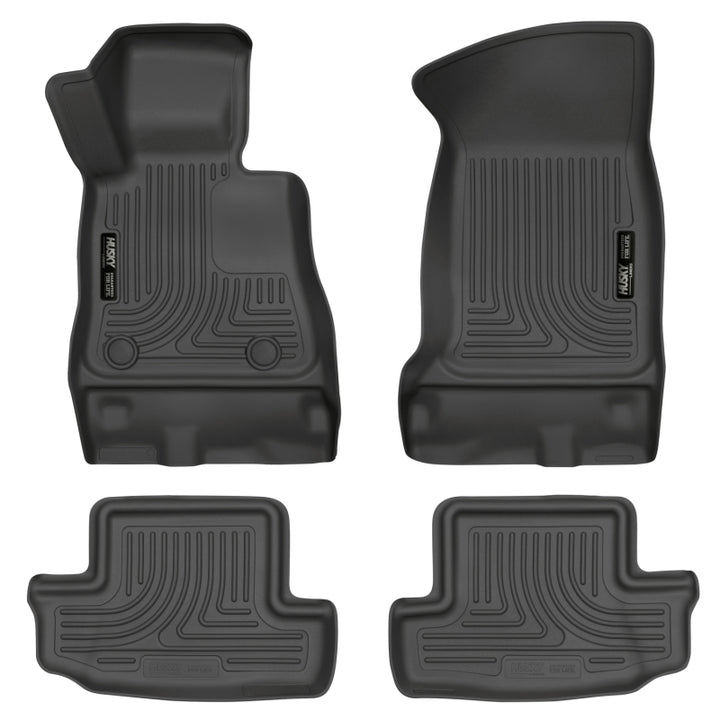 Husky Liners 16-17 Chevy Camaro WeatherBeater Front and Second Row Black Floor Liners - Bull Strap