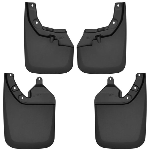 Husky Liners 16-22 Toyota Tacoma w/ OE Fender Flares Front and Rear Mud Guards - Black - Bull Strap