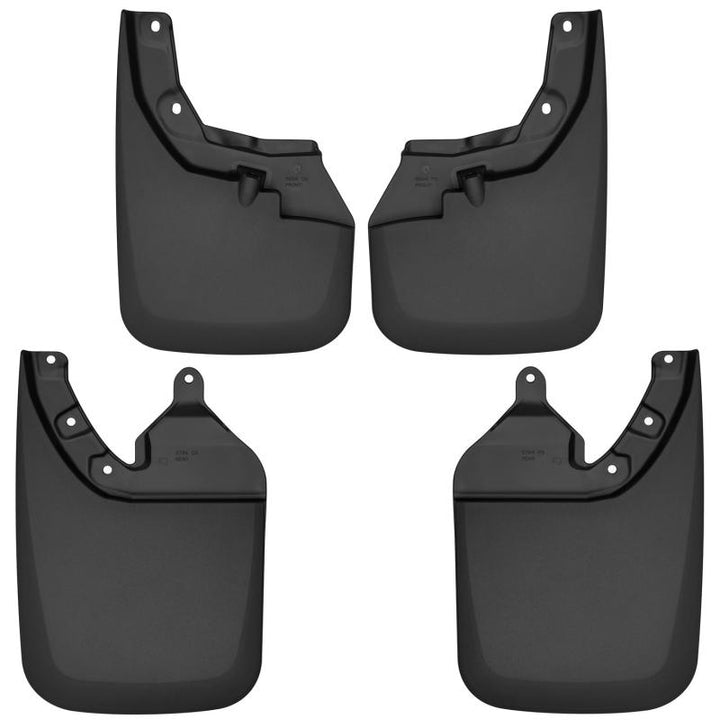 Husky Liners 16-22 Toyota Tacoma w/ OE Fender Flares Front and Rear Mud Guards - Black - Bull Strap