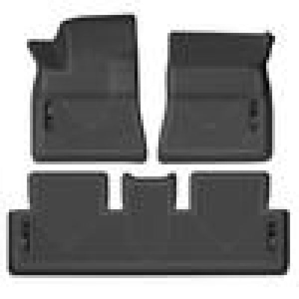 Husky Liners 17-21 Tesla 3 Weatherbeater Front & 2nd Seat Floor Liners - Black - Bull Strap