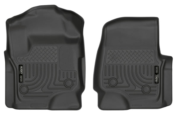 Husky Liners 17 Ford F-250 Super Duty SuperCab WeatherBeater Black Floor Liners - Bull Strap