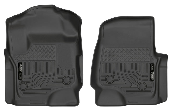 Husky Liners 17 Ford F-250 Super Duty SuperCab WeatherBeater Black Floor Liners - Bull Strap