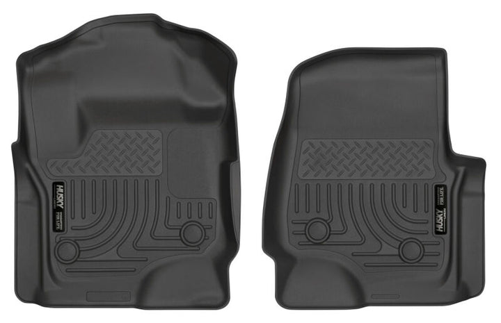 Husky Liners 17 Ford F-250 Super Duty SuperCab WeatherBeater Black Floor Liners - Bull Strap
