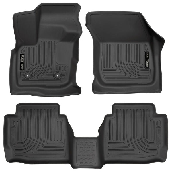 Husky Liners 17 Ford Fusion / 17 Lincoln MKZ Black Front and 2nd Row Floor Liners - Bull Strap
