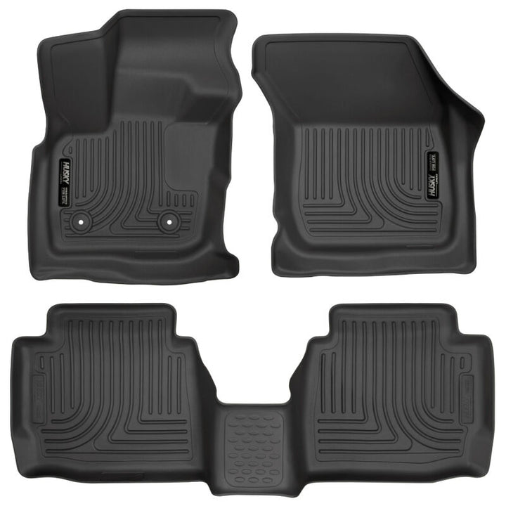 Husky Liners 17 Ford Fusion / 17 Lincoln MKZ Black Front and 2nd Row Floor Liners - Bull Strap