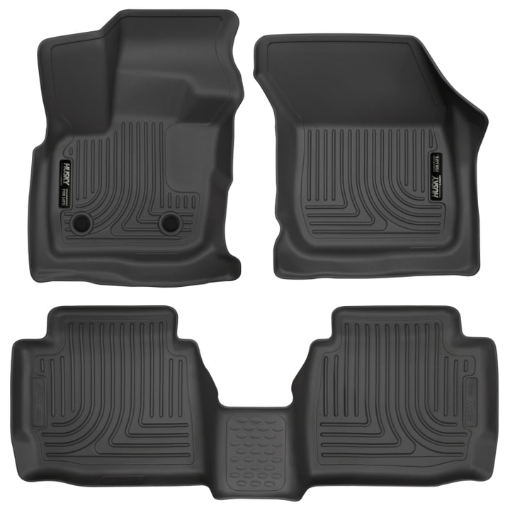 Husky Liners 17 Ford Fusion / 17 Lincoln MKZ Black Front and 2nd Row Floor Liners - Bull Strap