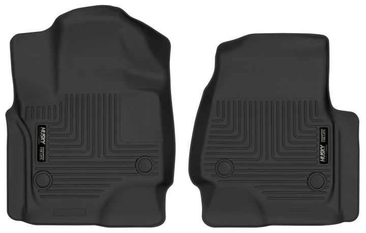Husky Liners 18-22 Ford Expedition / 18-19 Lincoln Navigator X-Act Contour Black Front Floor Liners - Bull Strap