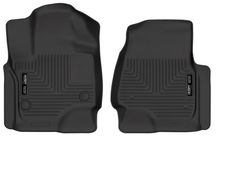 Husky Liners 18-22 Ford Expedition WeatherBeater Black Front Floor Liners - Bull Strap