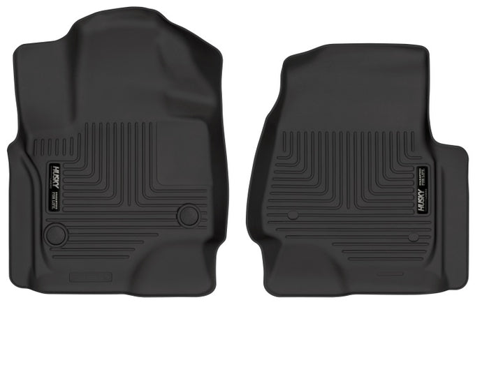 Husky Liners 18-22 Ford Expedition WeatherBeater Black Front Floor Liners - Bull Strap