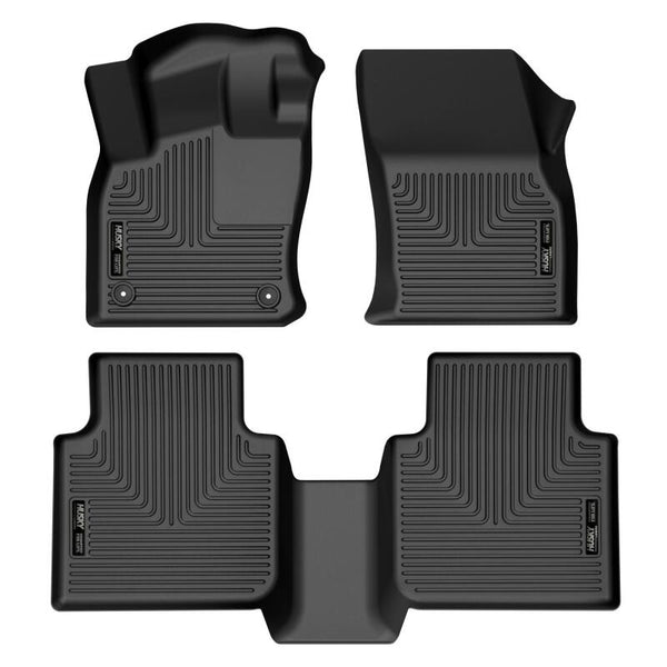 Husky Liners 18-22 Volkswagen Tiguan Weatherbeater Black Front & 2nd Seat Floor Liners - Bull Strap