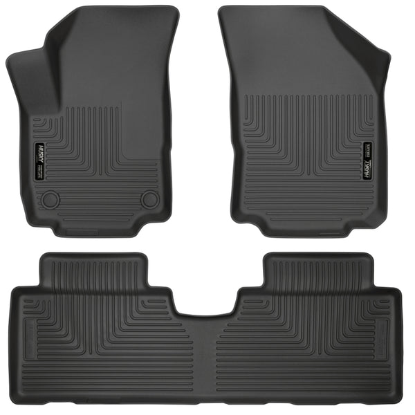 Husky Liners 18-23 Chevrolet Equinox Weatherbeater Black Front & 2nd Seat Floor Liners - Bull Strap