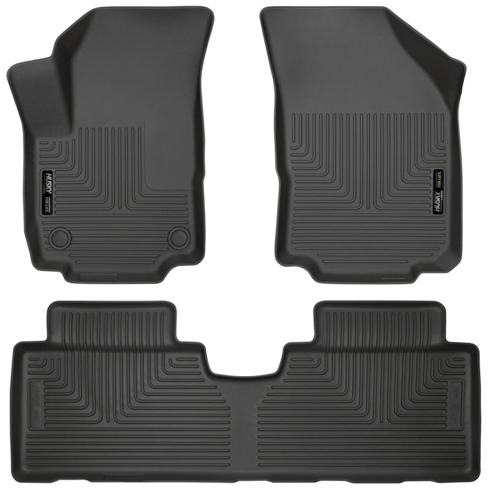 Husky Liners 18-23 GMC Terrain WeatherBeater Black Front & 2nd Seat Floor Liners - Bull Strap