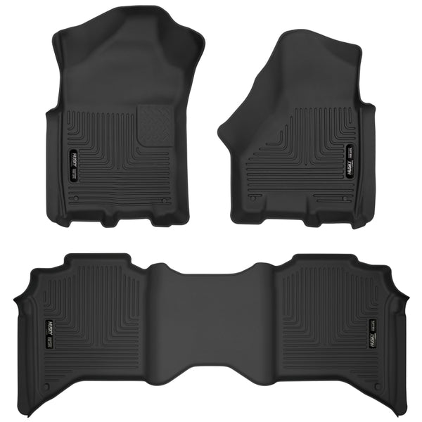 Husky Liners 19-20 Dodge Ram 2500/3500 Crew Cab X-Act Contour Front and Second Row Seat Floor Liners - Bull Strap