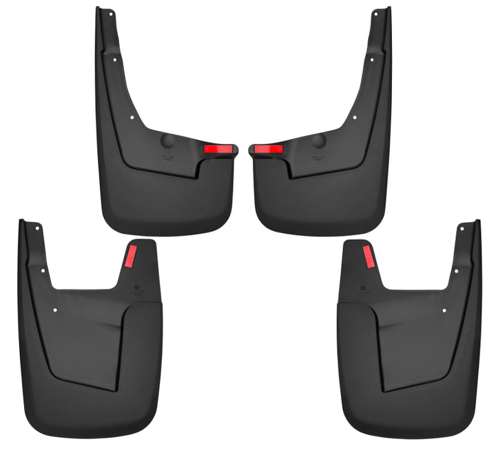 Husky Liners 19-22 RAM 1500 w/o OEM Fender Flares Custom-Molded Front & Rear Mud Guards - Bull Strap