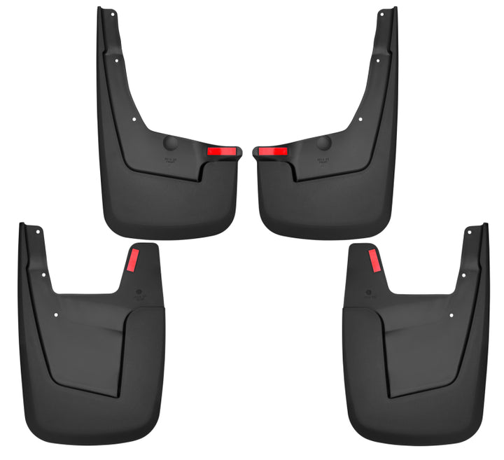 Husky Liners 19-22 RAM 1500 w/o OEM Fender Flares Custom-Molded Front & Rear Mud Guards - Bull Strap
