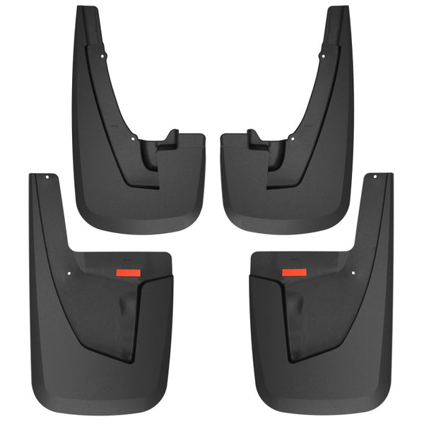 Husky Liners 19-22 RAM 2500/3500 w/o OEM Fender Flares Custom Front & Rear Mud Guard Set - Black - Bull Strap
