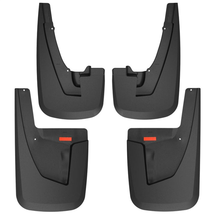Husky Liners 19-22 RAM 2500/3500 w/o OEM Fender Flares Custom Front & Rear Mud Guard Set - Black - Bull Strap
