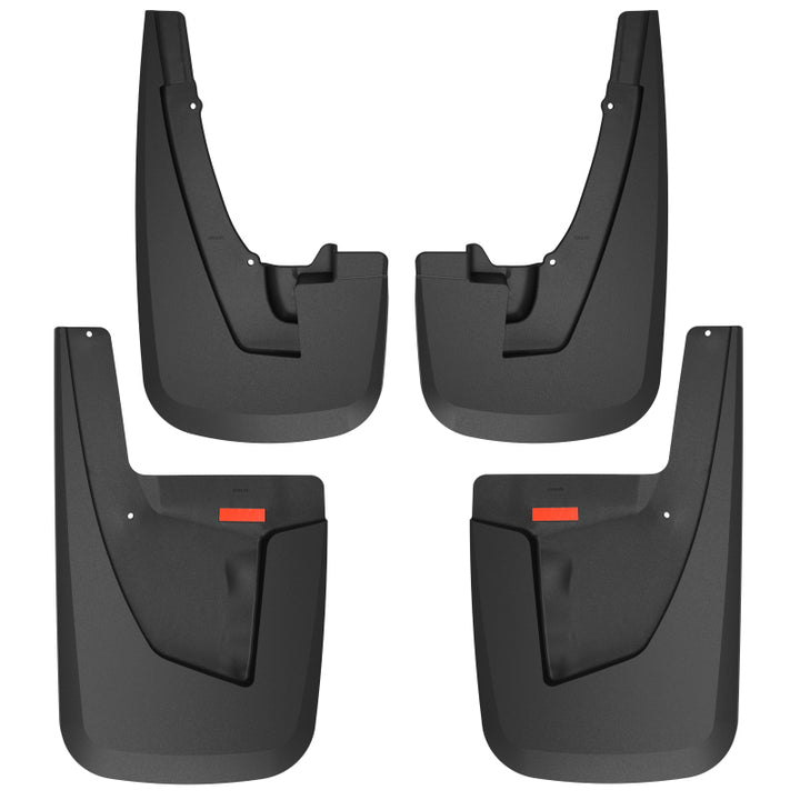 Husky Liners 19-22 RAM 2500/3500 w/o OEM Fender Flares Custom Front & Rear Mud Guard Set - Black - Bull Strap