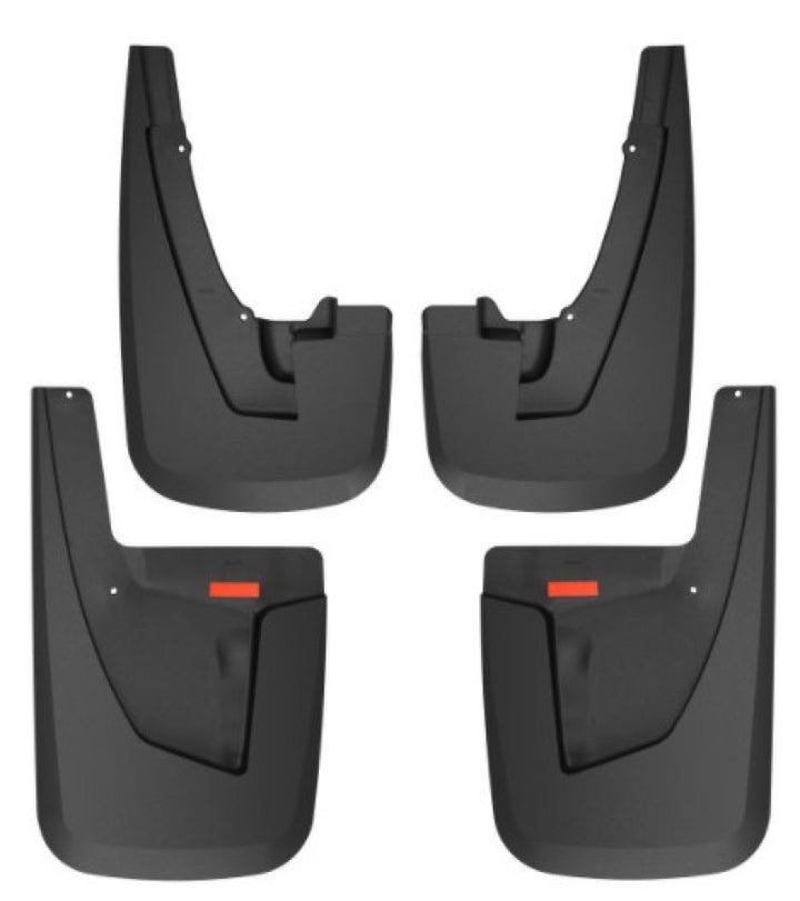 Husky Liners 19-22 RAM 2500/3500 w/o OEM Fender Flares Custom Front & Rear Mud Guard Set - Black - Bull Strap
