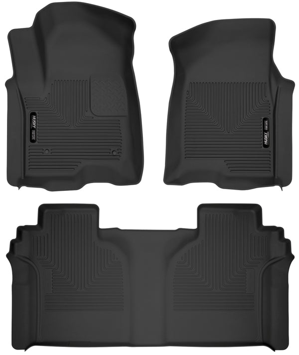 Husky Liners 19-23 Chevrolet Silverado 1500 CC X-Act Contour Front & Second Seat Floor Liners - Bull Strap
