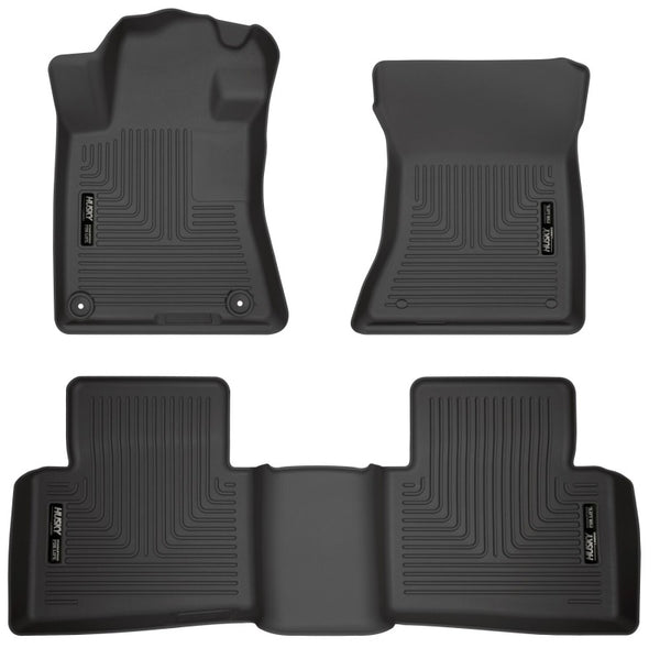 Husky Liners 19-23 Nissan Altima WeatherBeater Black Front & Second Seat Floor Liner - Bull Strap