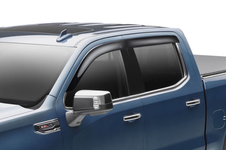 Husky Liners 19-24 Chevrolet Silverado/GMC Sierra 1500 CC Ventvisor Low Profile (4pc) - Smoke - Bull Strap