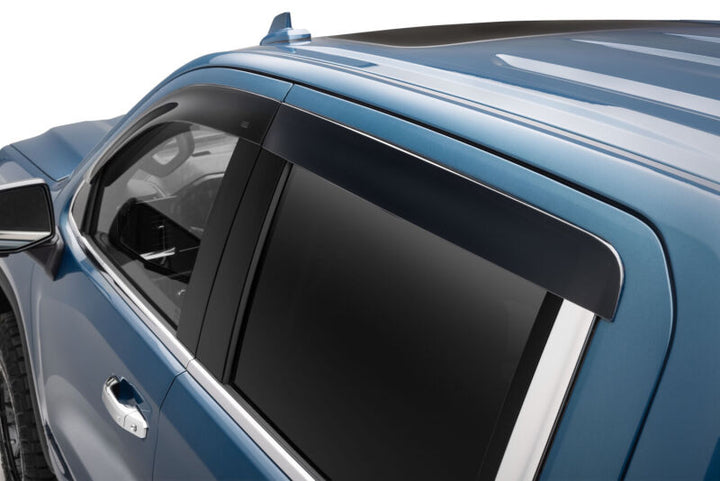 Husky Liners 19-24 Chevrolet Silverado/GMC Sierra 1500 CC Ventvisor Low Profile (4pc) - Smoke - Bull Strap