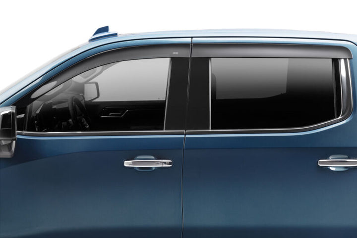 Husky Liners 19-24 Chevrolet Silverado/GMC Sierra 1500 CC Ventvisor Low Profile (4pc) - Smoke - Bull Strap