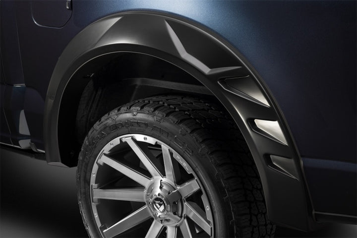 Husky Liners 19-24 GMC Sierra 1500 (69.9/79.4in. Bed) DRT Style Fender Flares (Smooth) 4pc - Blk - Bull Strap