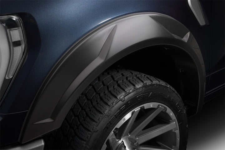 Husky Liners 19-24 GMC Sierra 1500 (69.9/79.4in. Bed) DRT Style Fender Flares (Smooth) 4pc - Blk - Bull Strap