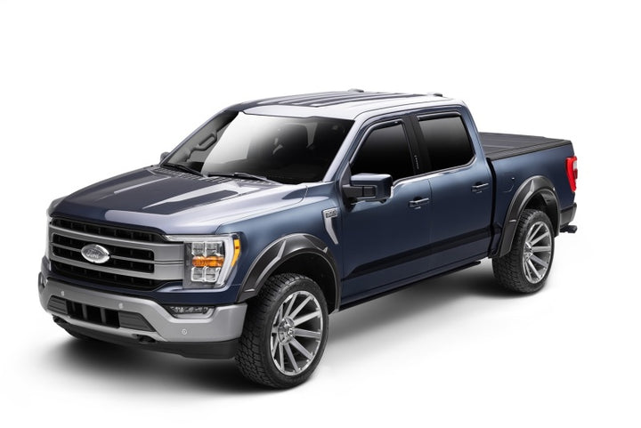 Husky Liners 19-24 GMC Sierra 1500 (69.9/79.4in. Bed) DRT Style Fender Flares (Smooth) 4pc - Blk - Bull Strap