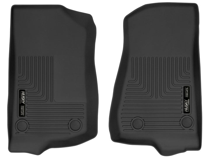 Husky Liners 19-24 Jeep Wrangler JL/JLU X-Act Contour Black Front Floor Liners - Bull Strap