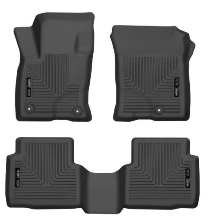 Husky Liners 20-21 Ford Escape All Models Exc Hybrid Weatherbeater Front and 2nd Seat Liners - BLK - Bull Strap