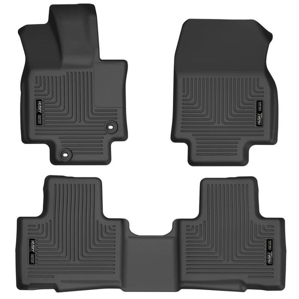 Husky Liners 20-21 Highlander All / 21 Highlander XSE Weatherbeater Front & 2nd Seat Liners - Black - Bull Strap