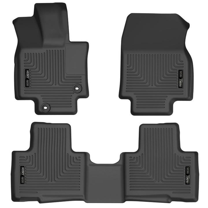 Husky Liners 20-21 Highlander All / 21 Highlander XSE Weatherbeater Front & 2nd Seat Liners - Black - Bull Strap