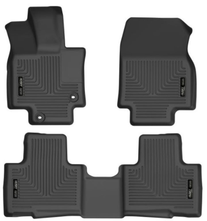 Husky Liners 20-21 Highlander All / 21 Highlander XSE Weatherbeater Front & 2nd Seat Liners - Black - Bull Strap