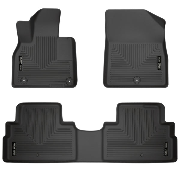 Husky Liners 20-22 Hyundai Palisade Weatherbeater Black Front & 2nd Seat Floor Liners - Bull Strap