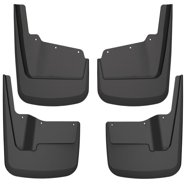 Husky Liners 20-23 GMC Sierra 2500/3500 HD (Excl. Dually) Front & Rear Mud Guards - Black - Bull Strap