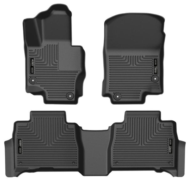 Husky Liners 20-23 Mercedes-Benz GLE350/GLE450 Weatherbeater Black Front & 2nd Seat Floor Liners - Bull Strap