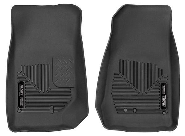 Husky Liners 2007-2014 Jeep Wrangler (2Dr/4Dr Unlimited) X-Act Contour Black Front Floor Liners - Bull Strap