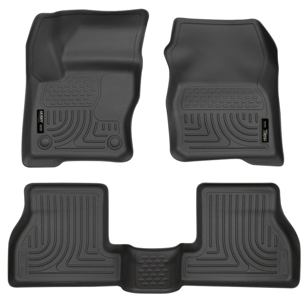 Husky Liners 2012 Ford Focus (4DR/5DR) WeatherBeater Combo Black Floor Liners - Bull Strap
