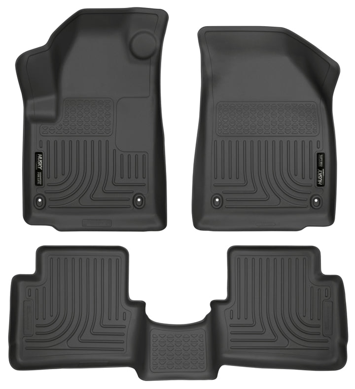 Husky Liners 2013 Dodge Dart WeatherBeater Black Front & 2nd Seat Floor Liners - Bull Strap