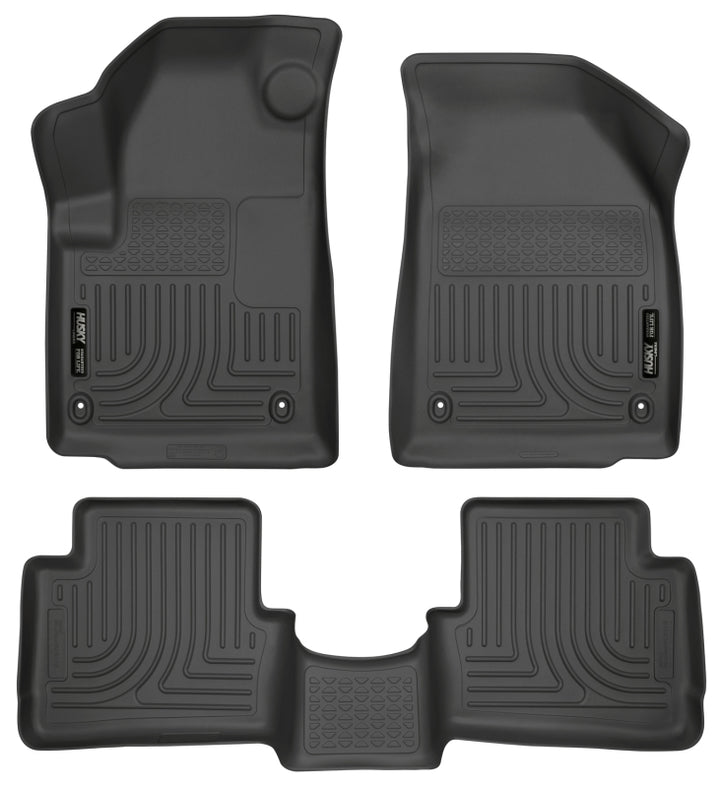 Husky Liners 2013 Dodge Dart WeatherBeater Black Front & 2nd Seat Floor Liners - Bull Strap
