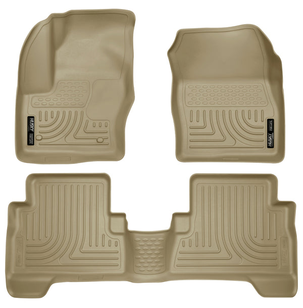 Husky Liners 2013 Ford Escape WeatherBeater Combo Tan Floor Liners - Bull Strap